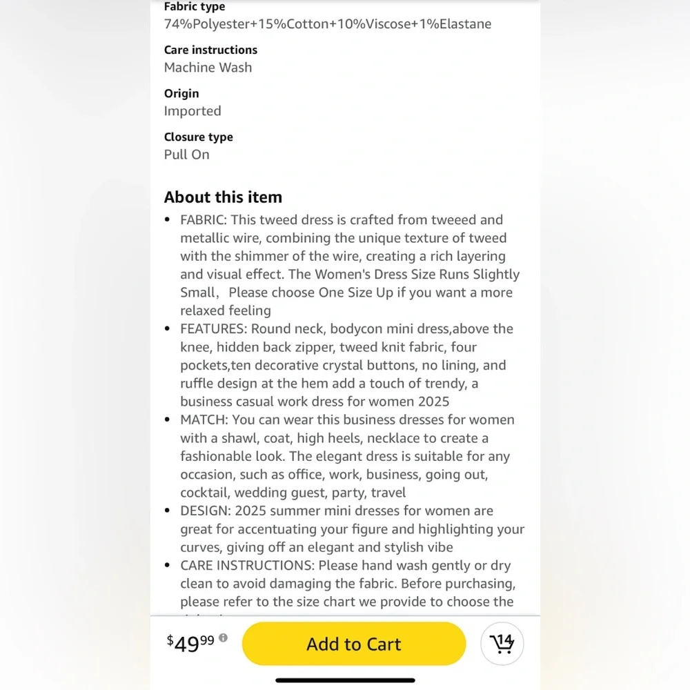 NWT Elegant Gray tweed jeweled buttons Short Sleeve Dress - Picture 6 of 11